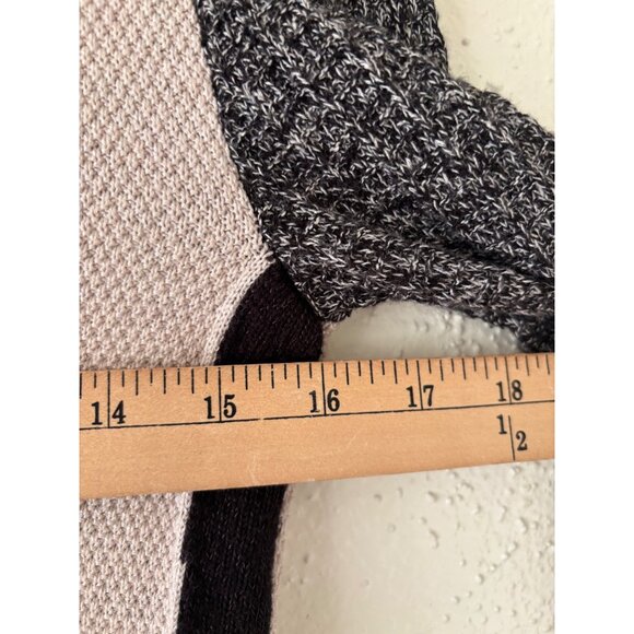 Nic+Zoe Womens S Geometric Mixed Pattern Blue Gray Long-Sleeve Sweater - Picture 8 of 11